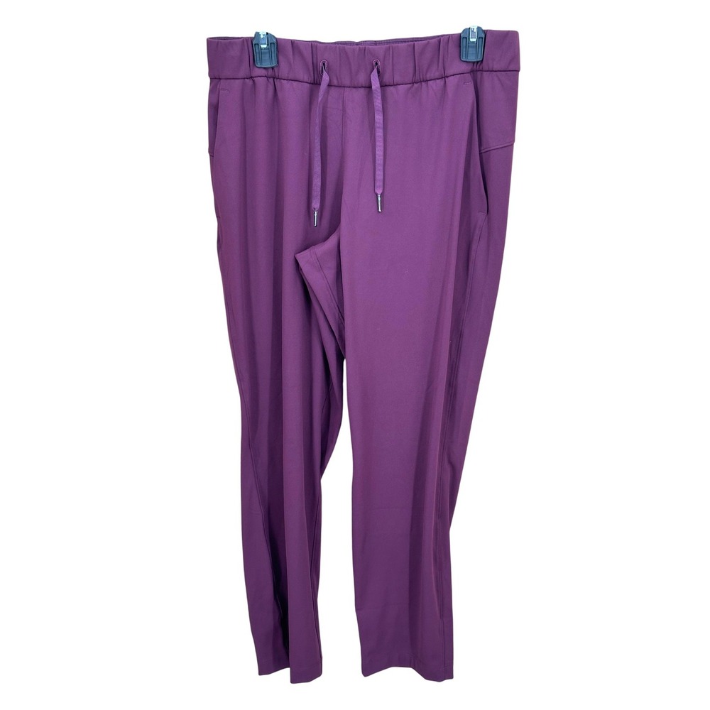 Lululemon Pants Womens 8 Burgundy On The Fly 7/8 Travel Stretch Athleisure Crop